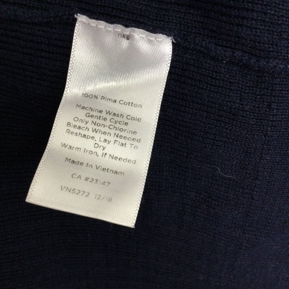 Talbots Womens Open Front Knit Cardigan Sweater L/S Pima Cotton Blue Size XLP - Picture 9 of 9